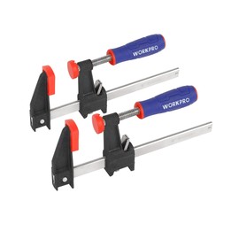 WORKPRO 6-Inch Steel Bar Clamps Set, 2-pack Quick-Release Clutch Style Bar Clamps with 2-1/2" Throat, Micro-Adjustment Handle and 600 lbs Load Limit, Steel F Clamp for Woodworking, Metalworking, DIY