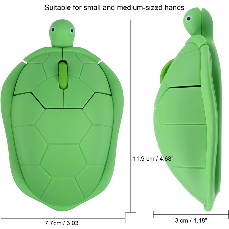 OTYSRH Cute Animal Turtle Shaped Wireless Mouse 3 Buttons 1600