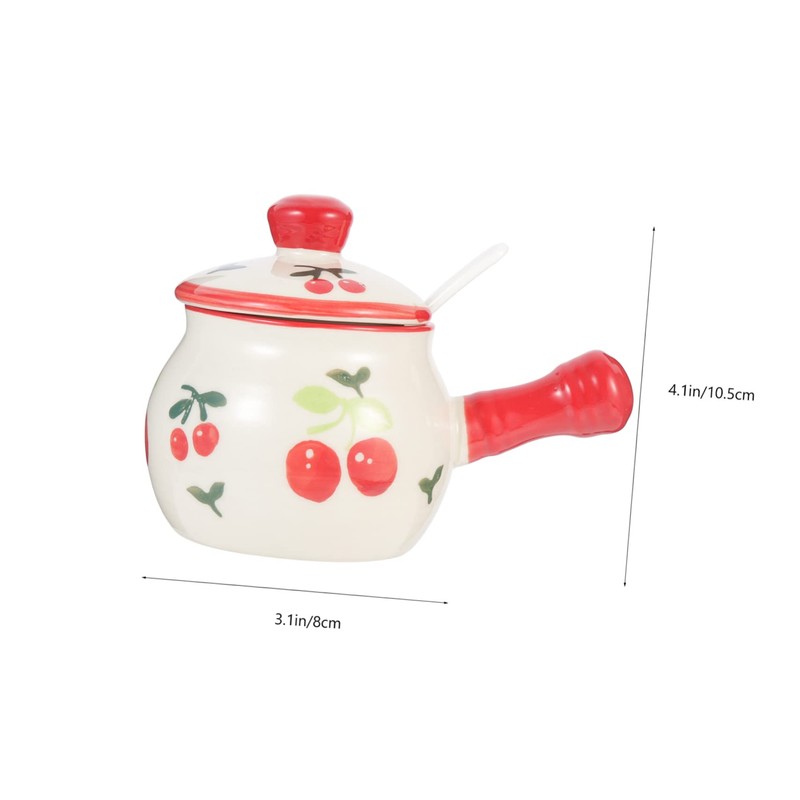 BIUDECO Portable Ceramic Salt Jar with Lid Versatile Condiment Container