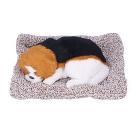 Simulation Dog with Sound Lovely Vivid Novel Gifts Plush Plastic Material Dog Toy Car DecorationBig Dog Beagle The