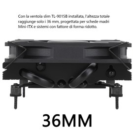 TR AXP90-X36 BLACK Low Profile Air Cooler for CPU, Height 36 mm, PWM Fan TL-9015B Slim, AGHP Technology, for AMD AM4/Intel 1150/1151/1155/1156/1200(AXP90 X36 BLACK)