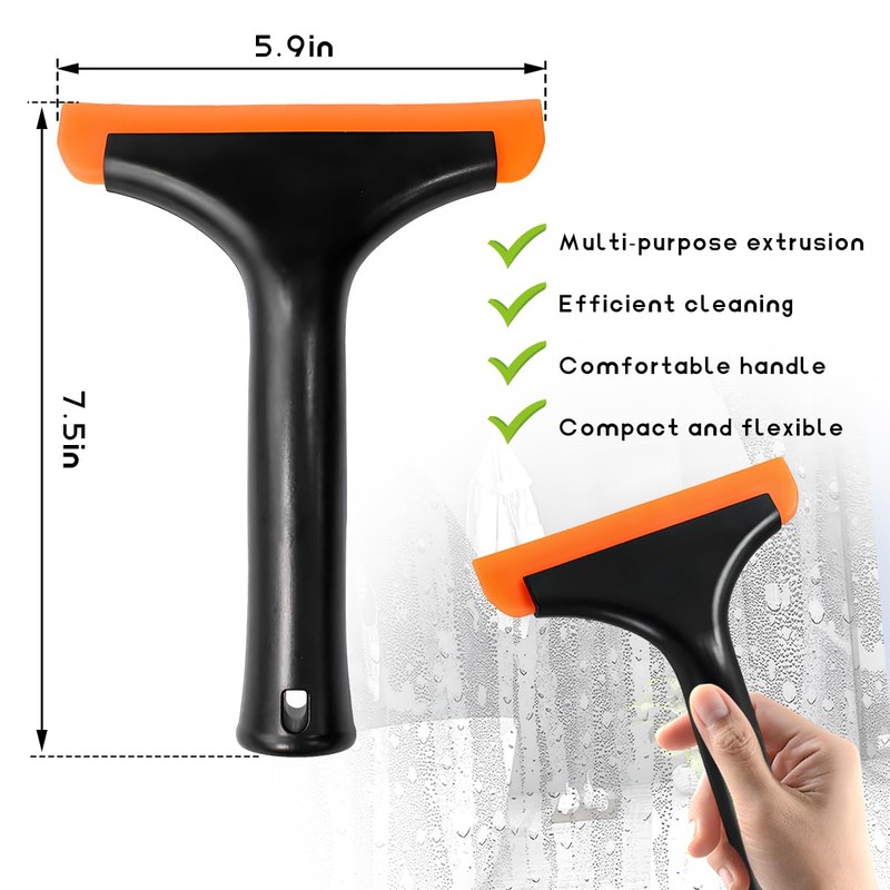 MUQIDA Small Silicone Window Squeegee, Car Windshield Water Wiper Scraper