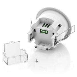 deleyCON 1x Infrared Motion Sensor Flush-Mounted Ceiling Mounting Indoor Light Control 360° Working Area 6 m Range Built-in Light Sensor White