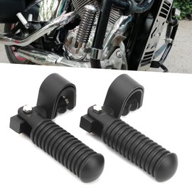 KIMISS Motorcycle Footrest Clamp Footrest Mount, 7-1/2 Inch Rubber Metal Left Right Footrest Footrest Footrest for 1 Inch Engine Crash Bar Guard (1 Pair) (Black)