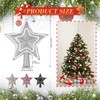 Hollowfly Glitter Mini Star Christmas Tree Topper Christmas Star Pearl