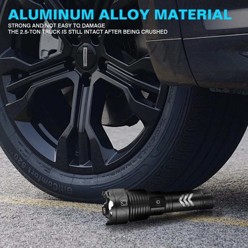 Garberiel Super Bright 900000Lumens XHP160 LED Flashlight Rechargeable Powerful Zoom