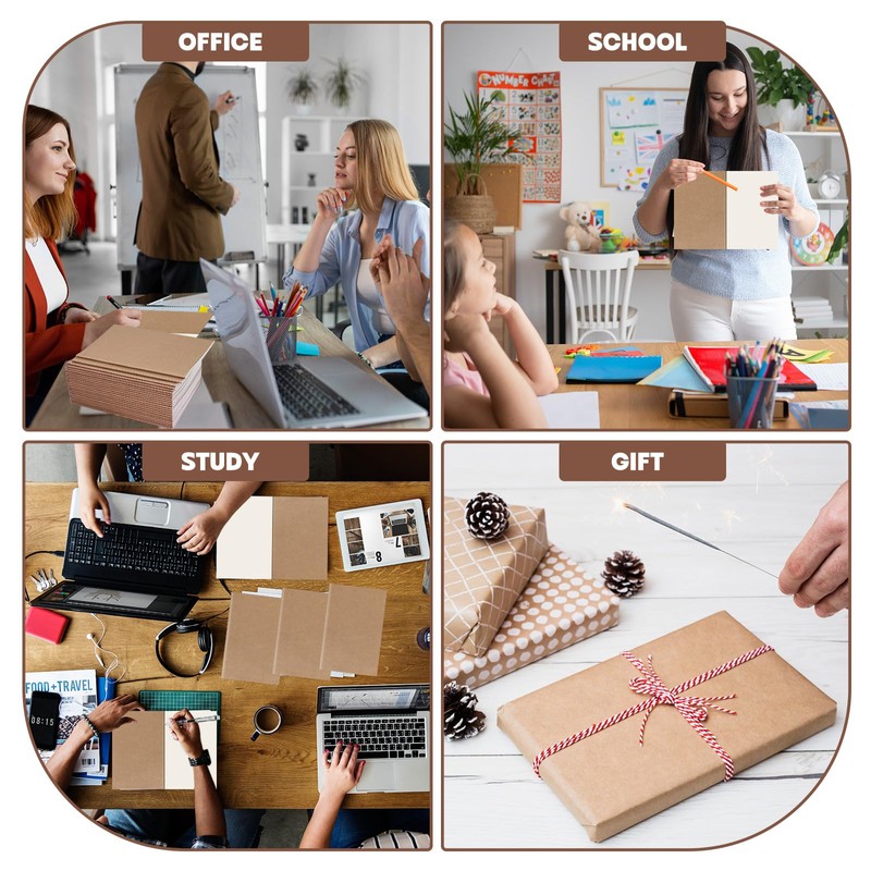 cssopenss 10 Pack Blank Kraft Notebook, A5 Blank Paper Sketchbook,