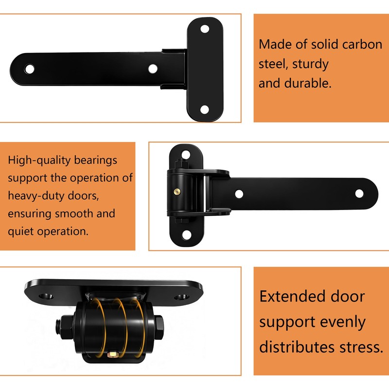 Heavy Duty Gate Hinges, 2 pcs 900LBS Capacity and 180-Degree