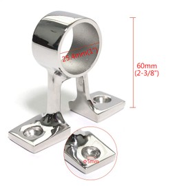 NRC&XRC 2 Pieces Marine Grade Heavy Duty 316 Stainless Steel Boat Hand Rail Fitting(I.D. 26MM) Center Bracket Stanchion Mount Hardware for 1inch OD Tubing