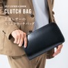 Mura Clutch Bag, Men's, Genuine Leather, Cordovan Style, L-Shaped Zipper,