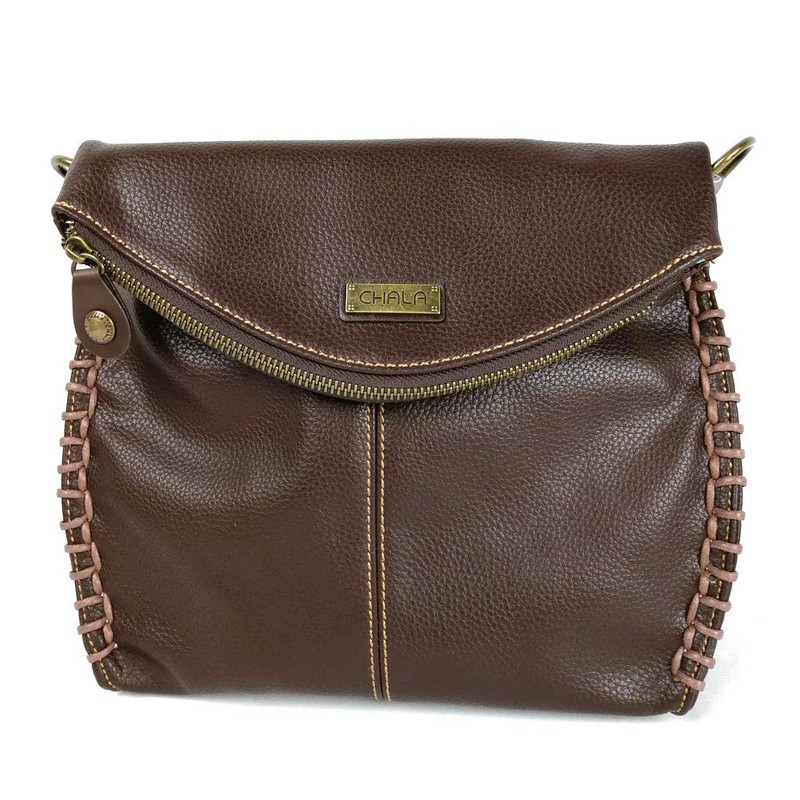 CHALA Charming Crossbody Bag with Zipper Flap Top and Metal