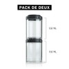 BlenderBottle GoStak Twist n' Lock Storage Jars, 150cc 2-Pak, Black