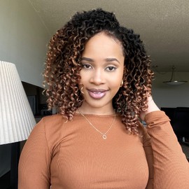 Fulcrum Goddess Locs Crochet Hair 10 Inch, 8 Packs New Faux Locs Crochet Hair for Black Women, Crochet locs with Curly Ends (10Inch (Pack of 8), 1B/4/30#)