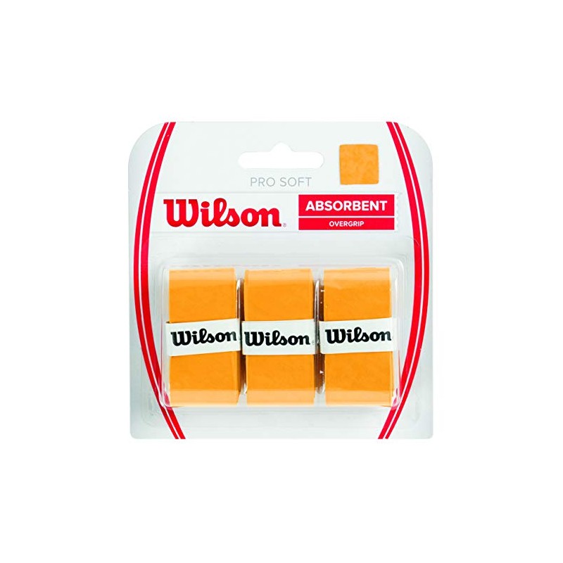 Wilson Overgrip, Pro Soft Overgrip, Unisex, Gold, Pack of 3,