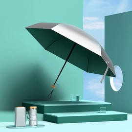 Moorrlii Travel Mini Umbrella for Purse With Case-Small Compact UV Umbrella Protection Sun-Lightweight Tiny Pocket Umbrella with Case for Women, Girls