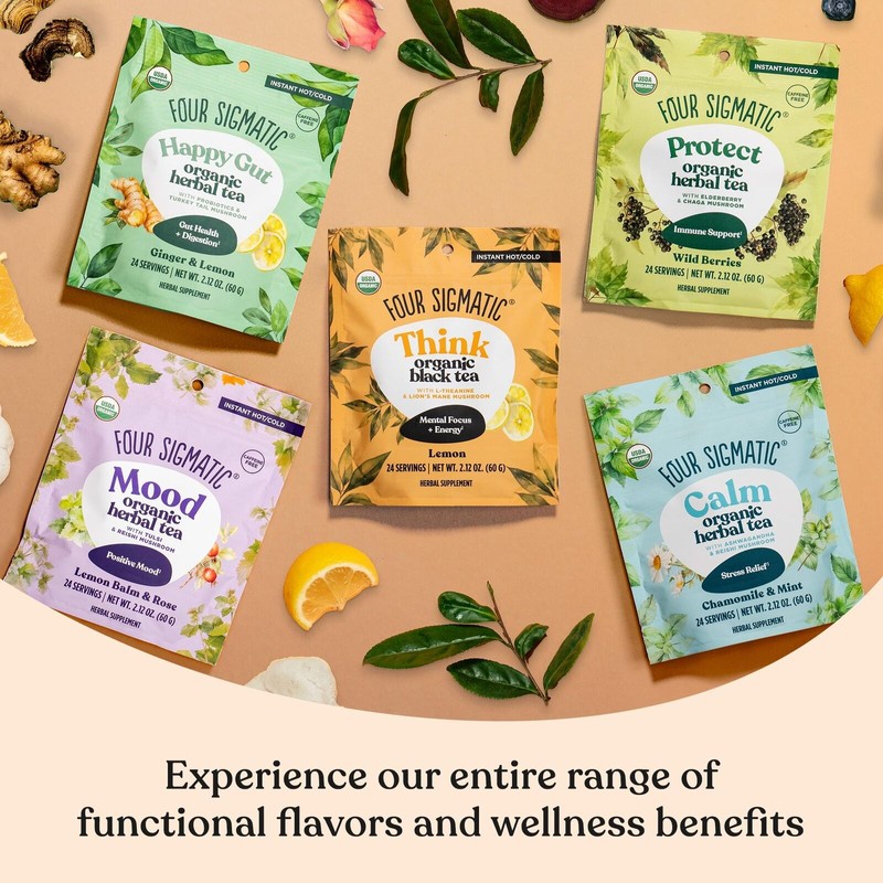 Four Sigmatic Lion's Mane Tea for Mental Clarity Organic Black