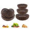 6-Pack Small Round Handwoven Wicker Baskets – Multi-Purpose Rattan Fruit