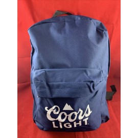 Coors Light New Coors Light Beer Navy Blue White Logo Pocket Zip Backpack Book Bag Sack