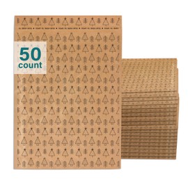 Elementree Large Recyclable Padded Christmas Mailers 12" x 15" (Size #5) - 50 Holiday Mailers & Christmas Mailing Envelopes - Holiday Shipping Bags - Made in the USA (01927)