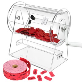 YIXWZAS Raffle Ticket Spinner, Acrylic Raffle Drum with 2000 Raffle Tickets, Transparent Raffle Box for Professional Raffles Lottery Games, Bingo, Raffle Balls