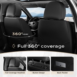 Coverado Seat Covers, Car Seat Covers Front Seats, Car Seat Cover, Car Seat Protector Waterproof, Car Seat Cushion Nappa Leather, Seat Covers Carseat Cover Universal Fit for Most Cars