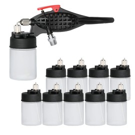 T TOGUSH Single Action Siphon Feed Airbrush with 5pcs of 0.3mm Bottles and 5pcs 0.5mm Bottles, External Mix Airbrush Kit Easily Change Colors, for Model Paint Craft Wall Painting Furniture Repainting