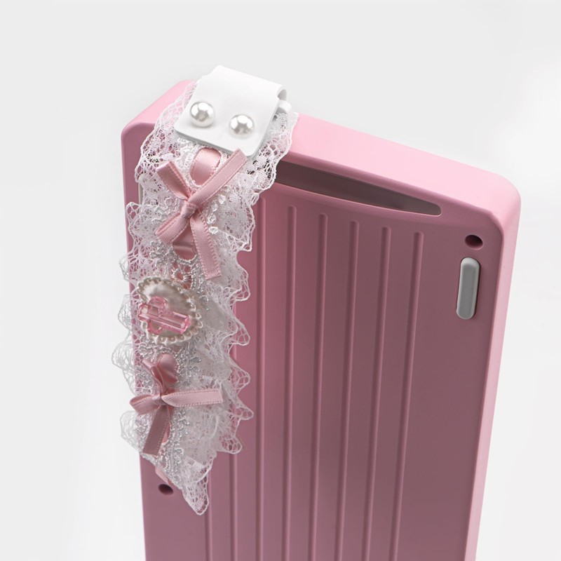 COOMICKEY Custom Keyboard Straps, Pink and White Lace Cute Snap