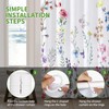 REZAYMRS Floral Shower Curtain with 12 Hooks, 72''x72'' Waterproof Polyester