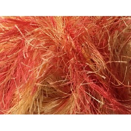 Extra Long Sun Kiss Eyelash Yarn 38 Yards 50 Gram Long Eyelash Colorful Red Orange Yellow