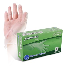 PM PERFORMOTOR Latex & Powder Free Non-Sterile Ambidextrous Vinyl Gloves - Large 100 ct