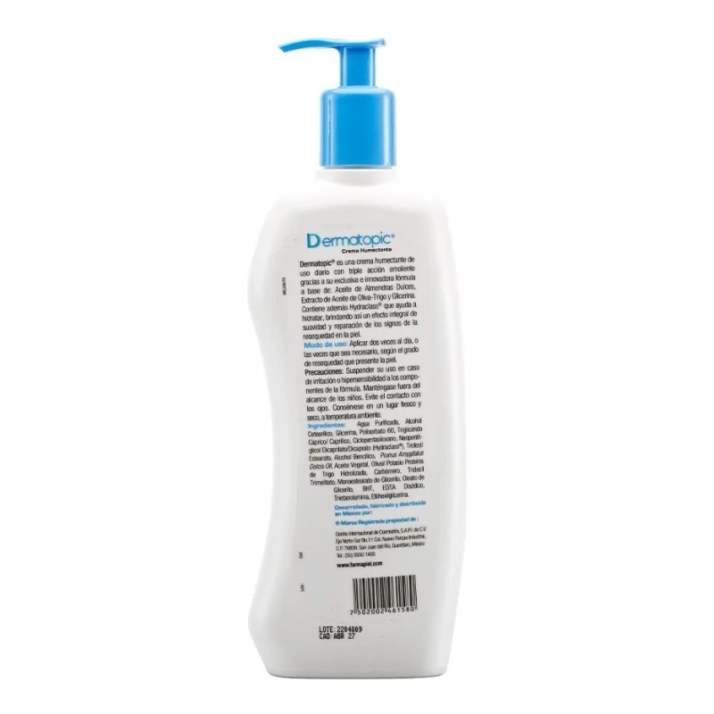 Crema Humectante De Uso Facial Y Corporal Dermatopic 500 G