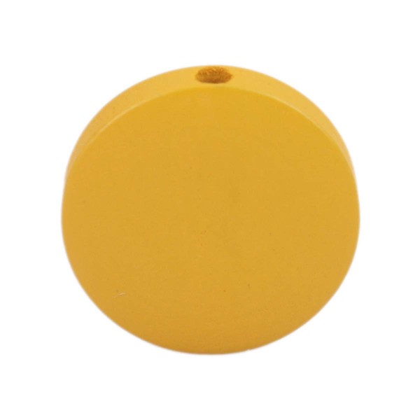 SiAura Material - Pack of 25 Wooden Beads Yellow 30