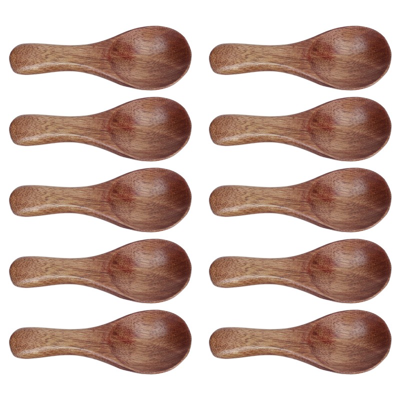 10pcs Small Wooden Spoons Cooking Condiments Spoons for Kitchen Seasoning