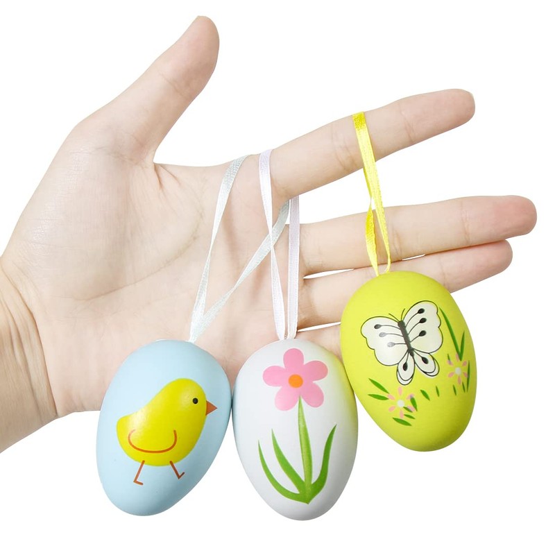 O-Kinee Easter eggs decoration for hanging, plastic Easter decoration