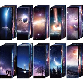 120 Pieces Cool Space Galaxy Bookmarks for Kids 60 Design Cool Kids Bookmarks Bulk for Kids Space Galaxy Book Marks Set for Book Lovers Men Boys Classroom Gifts for Students Bulk