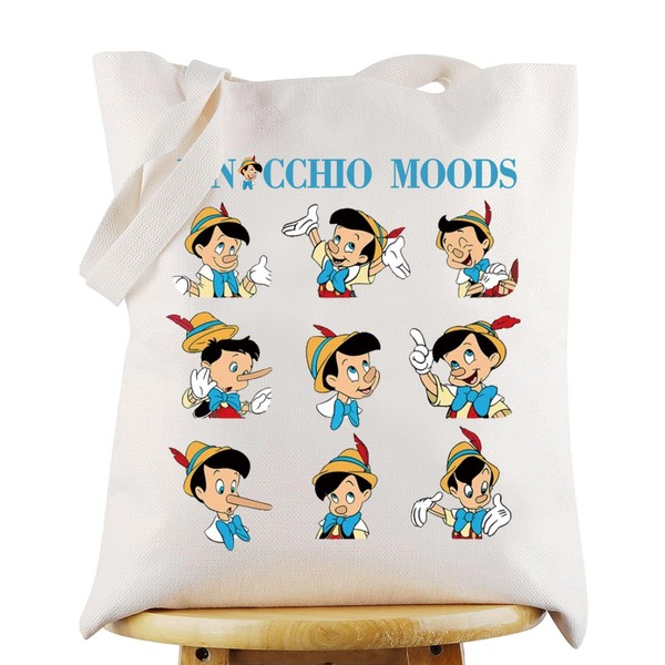 G2TUP Wooden Boy Canvas Tote Bag Wooden Puppet Fans Gift