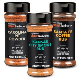 Steven Raichlen's Planet Barbecue Gourmet BBQ Rubs & Spices Gift Set 3 Pack- Grill Seasonings with USA Influenced Flavors- Great Grilling Gift for Men