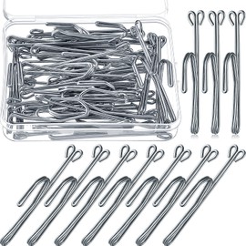 70 Pieces Metal Curtain Hooks Slip on Drapery Hook Shower Curtains Hooks Stainless Steel Drapery Pins and Hook for Window Door Curtain and Bathroom (Silver)