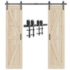 Signstek 12 FT Double Sliding Barn Door Hardware Track Kit,