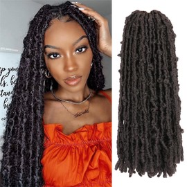 Butterfly Locs Crochet Hair 6 Packs Long Faux Locs Crochet Braids Pre looped Distressed Locs Soft Locs Crochet Dreadlocks Synthetic Hair Extensions (1B#, 18 Inch (Pack of 6))