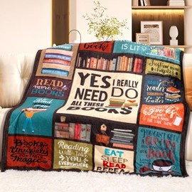 Book Lovers Gifts Book Reader Gifts Ideas - I Really Do Need All These Books Soft 50" X 60" Throw Blanket - Christmas Birthday Appreciation Presents for Book Lovers Gifts for Book Lovers Readers