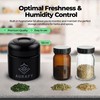 AURAFY Stash Jar with Hygrometer Lid - UV Glass, Airtight
