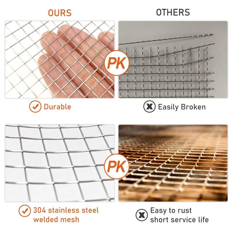 SUPERETON Stainless Steel Welded Wire Mesh, 1/4 Inch Hole Completely