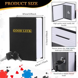 Havawish Metal Box Portable Winners Bank Casino Cash Box with Keys Good Luck Casino Player Safe Bank Wallet Book Safe for Cash Saving Go Home Money Gifts