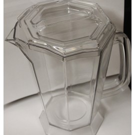 The "Grand" Pitcher - Crystal Clear Beverage Pitcher - 72 Ounces - Comes With An Extra 12 Ounces To Make It Grand (6, Without Lid)