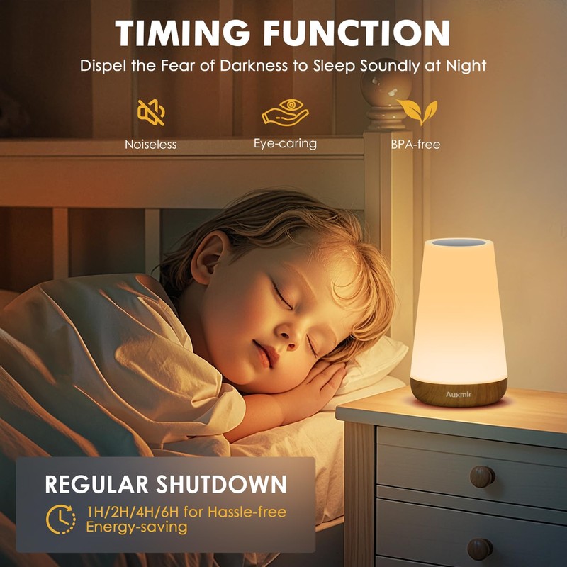 Auxmir LED Bedside Lamp, Dimmable Atmosphere LED Table Lamp