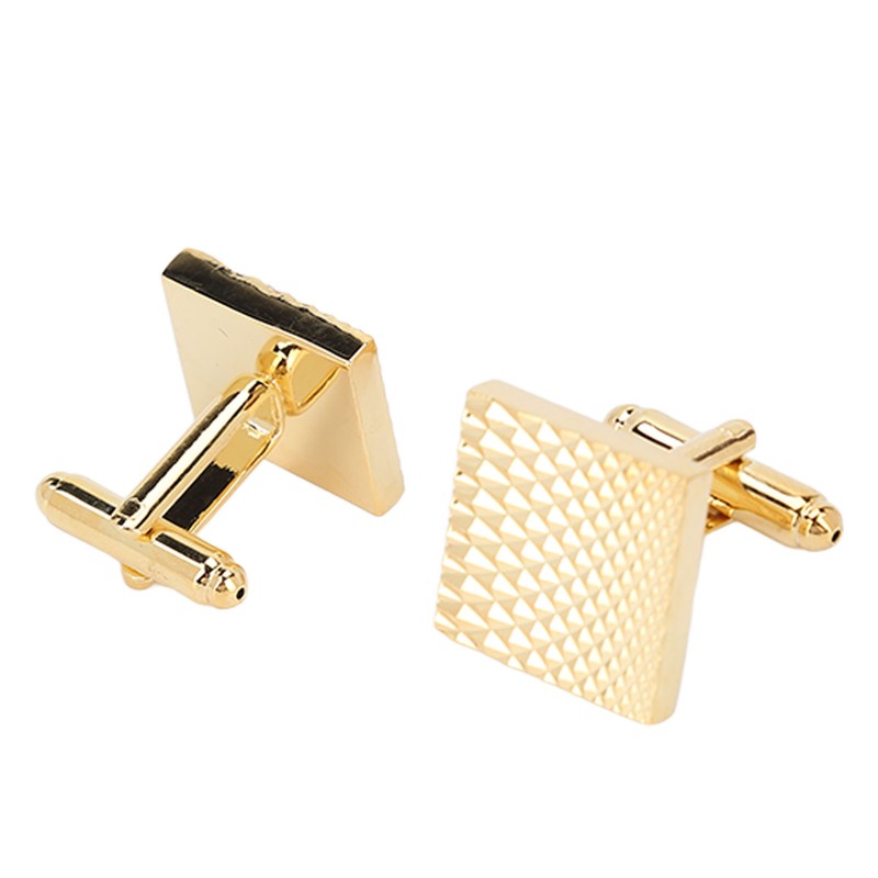 1 Pair French Cufflinks Double Layer Electroplating Polished Brass Gold