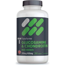 Transforme Glucosamine and Chondroitin 500mg/400mg High Strength Complex, 365 Tablets Up to 1 Year Supply, with Superior Chondroitin Sulphate (90% Potency), Gluten Free