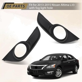 Pair Fog Light Cover Trim Compatible with 2013 2014 2015 Nissan Altima L33 with Fog Light Hole, Left Driver + Right Passenger Side Fog Lamp Trim Covers, OE Replace# 622573TA0B, 622563TA0B (2Pcs/Set)