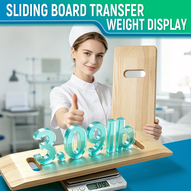 Wooden Transfer Board,28.7"Sliding Board Transfer to Wheelchair Senior